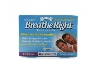 Tiras Nasal Breathe Right Transp.Grande 10 uds.
